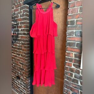 Vibrant Red Layered Dress